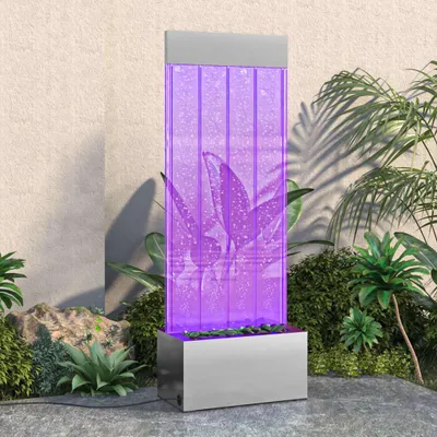 Immagine prodotto di Colonna d'acqua con LED RGB in acciaio inox e acrilico 110 cm