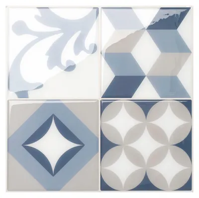 Productafbeelding van Smart tiles plaktegels zelfklevend - Vierkant Blauw-Grijs - 22,86x22,86 cm