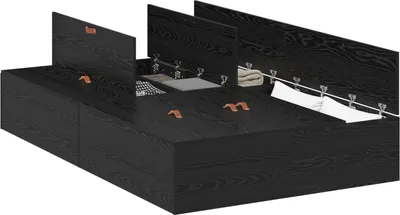 Produktbild von Möbel Storage Bed Frame Schwarz Eiche 120x200 cm - Klassische Betten 3335366