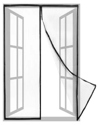 Image de Rideau de porte magnétique anti-insectes 220x100cm, anthracite