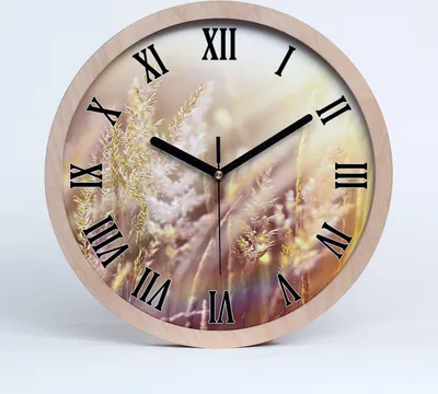 Produktbild von Holzuhr 25fi cm wanduhr - schwarze Spitzen - hohes Gras