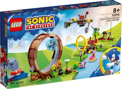 Produktbild von LEGO 76994 Sonic the Hedgehog Sonics Looping-Challenge in der Green Hill Zone, Baubares Spielzeug für Kinder, Jungen und Mädchen mit 9 Charakteren, darunter Dr. Eggman und Amy