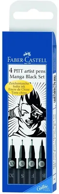 Produktbild von Faber Castell Tuschestift Pitt Artist Pen Künstl 4er schwarz