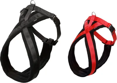 Produktbild von Karlie Art Sportiv Plus Hunde Geschirr Cross, Farbe:schwarz/rot, Größe:58-70cm x 25mm