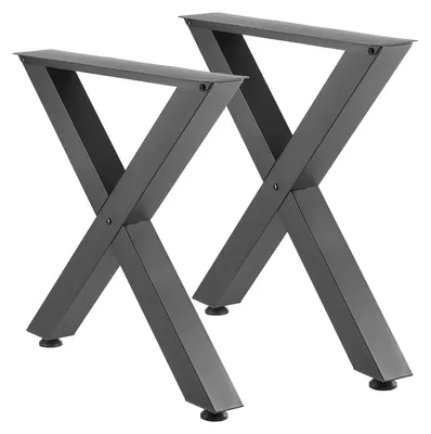 Stahl-Tischbeine, X-Form, 75x79 cm, 2 Stück, schwarz, bis 1000 kg