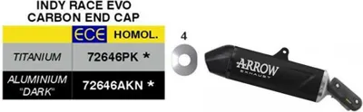 Produktbild von ARROW Indy Race EVO Schwarzes Aluminium Slip-On Auspuff genehmigt für Aprilia TUAREG 660