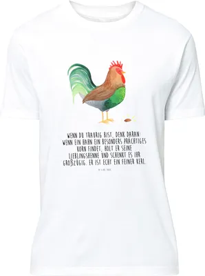 Produktbild von Mr. & Mrs. Panda Shirt Hahn Korn - Weiß - Geschenk, Bauernhof, Eier, S T-Shirt, Natur, Lustiges, oberteil, Henne, Tshirt
