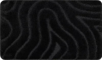 Produktbild von Badteppich SUPREME WAVES, Wellen, rutschfest, weich – schwarz Schwarz 50x80 cm