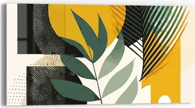Produktbild von DEQORI Glasbild Echtglas 60x30 cm 'Geometrische Natur' Wandbild Bild modern Deko