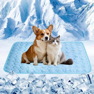 Produktbild von Kühlmatte für Hunde 100x75cm, Selbstkühlend, Waschbar, Verschleißfest