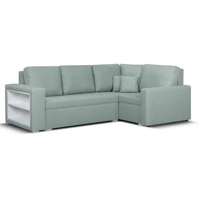 Produktbild von KomfortWelt24 Ecksofa mit Schlaffunktion und praktischem Bettkasten - Bequemer Eckcouch 220x152 cm L-Form MILO1 Mint