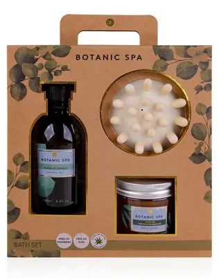 Produktbild von BOTANIC SPA Badeset – Duschgel, Körpercreme & Massagebürste, 3-teiliges Pflege-Set