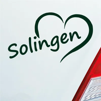 Produktbild von Auto Aufkleber Solingen Herz Stadt City Love Liebe Heimat 14x8 cm Dunkelgrün Sticker Heckscheibenaufkleber