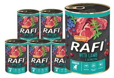 Produktbild von Rafi Nassfutter für Junghunde mit Lamm Dose Set 12 x 400 g