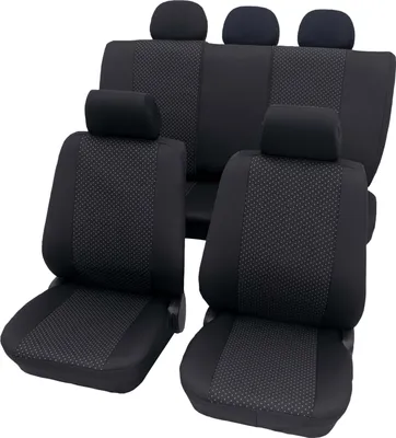 Produktbild von Auto Sitzbezüge Universal Komplett Set 11-teilig - Usedom grau, Eco Class mit SAB 1 Vario | Autositzbezüge / Schonbezüge von PETEX
