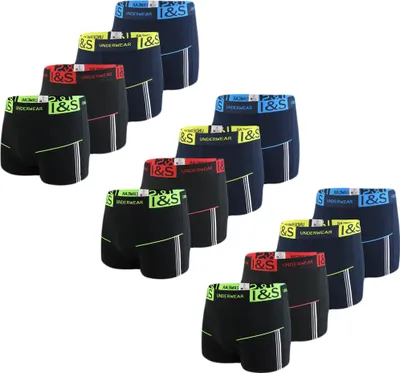 Produktbild von TEXEMP 4er - 12er Pack Herren Boxershorts Baumwolle Retroshorts Boxer | B93 -XL - 12 Stück