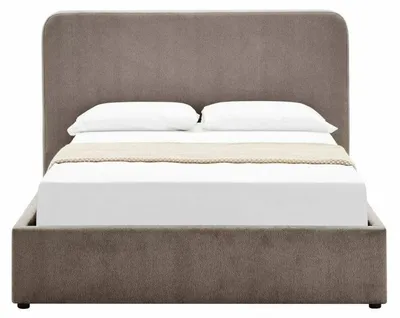 Image de Lit en tissu - Gamme Lumia - 140 x 200 - Taupe