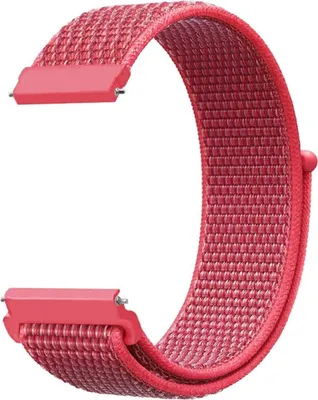 Produktbild von Smartwatch Armband Armbänder 20 / 22 mm für Samsung Galaxy LG Watch Honor Garmin, Farbe:Hibiskus-Rosa, Stegbreite:20 mm