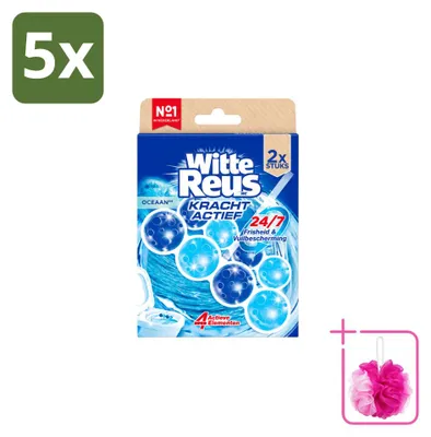 Produktbild von 5 x Witte Reus WC-Stein Kraft Aktiv Ozean 4-in-1 - Sparpackung - 5 Stücke