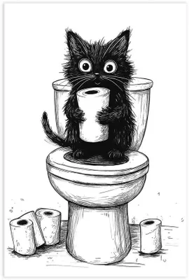 Imagen del producto de Cuadro decorativo con motivos de animales, resistente al agua, de 20 x 30 cm, en blanco y , sobre lienzo