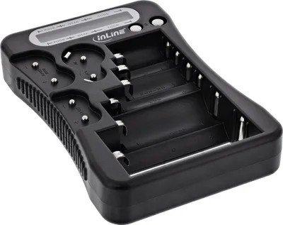 Zdjęcie produktu dla Tester baterii InLine®, wyświetlacz LCD, uniwersalny do baterii AA, AAA, 9V, ogniw guzikowych