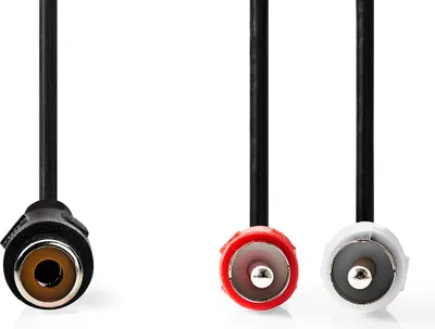Zdjęcie produktu dla Nedis CAGB24020BK02, RCA, Żeńska, 2 x RCA, Męska, 0,2 m, Czarny