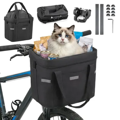 Produktbild von Fahrradkorb 30 l, schwarz, für Einkäufe, inklusive Befestigungsmaterial