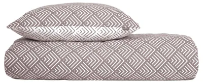 Produktbild von Schiesser Bettwäscheset Mabel | 2-teilig | Grafikprint | Renforcé | 100 % Baumwolle | Reißverschluss | 135x200cm + 80x80cm | Taupe
