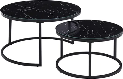 Image de Ensemble de tables basses BostonReproduction Marbre Noir