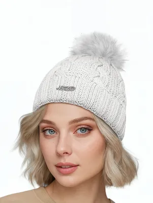 Produktbild von Damen Strickmütze Zopfmuster Fleccefutter Bommelmütze Pudelmütze Wintermütze Accessoires Herbst Winter Model 2213 Neverless®