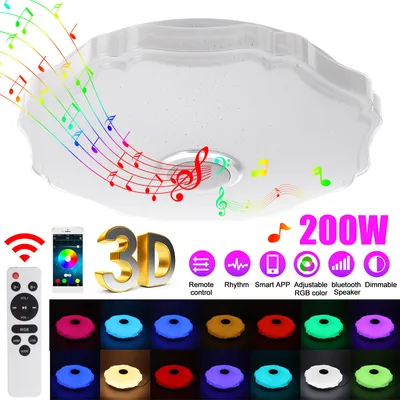 Immagine prodotto di 100-240V Luce a colori Bluetooth Musik Deckenleuchte Bluetooth APP+telecomando