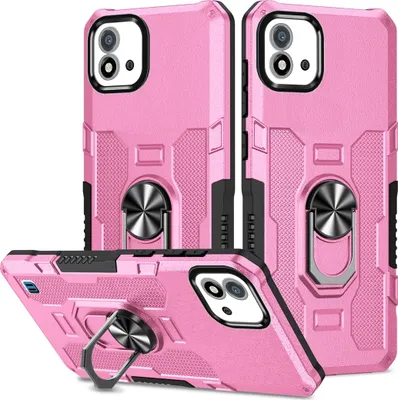 Produktbild von Realme C11 2021 Hülle, Dual Layer Robuste Rüstung Ringhalter Ständer Schutzhülle für OPPO Realme C20 / C11 2021 Pink