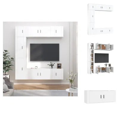Immagine prodotto di vidaXL Set di mobili TV 7 pezzi in legno bianco - Mobili TV