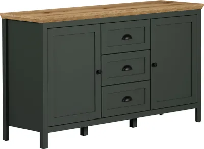 Image de trendteam Stanton Buffet vert sapin/évoqué chêne, L/H/P env. 146/86/45 cm