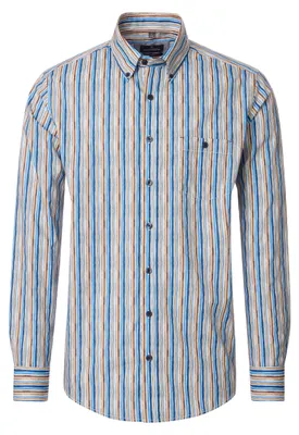 Produktbild von CASAMODA Herren Freizeithemd Button-Down Casual Beige Streifen 4XL