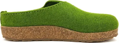 Imagen del producto de Haflinger Grizzly: Chanclas y zapatillas para mujer, modelo "Kanon", color verde, para uso doméstico y de ocio
