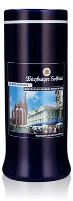 Produktbild von Würzburger Hofbräu Bierglas Steinzeug Seidel 0,55l Krug Ton blau Sahm