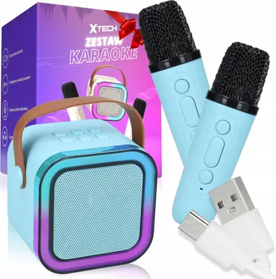 Obrázek produktu pro Mini karaoke set 2 ks mikrofonů + bezdrátový reproduktor s Bluetooth