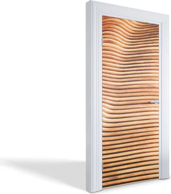 Produktbild von Türaufkleber Innentüren Selbstklebende Kreativ Wandsticker - Winkendes Holz - 95 x 205 cm
