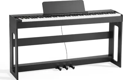 Obrázok produktu pre Digitálne piano - Elektrické piano - 88 klávesov - Plne vážená kladivková mechanika - Dotykové ovládanie - So stojanom na nábytok - 3 pedále - Bluetooth - Funkcia nahrávania - Čierna