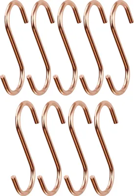 Produktbild von Natural Goods Berlin S-Kleiderhaken, Garderobenhaken für runde und eckige Kleiderstangen, Roségold, 9 Stück