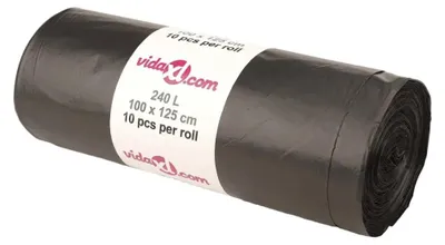 Produktbild von Müllbeutel - Müllsäcke 33 L - 150 Stück (12 Rollen) - 100x120 cm - Stärke 4 mil - Flachbeutel offene Oberseite - Schwarz