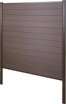 Immagine prodotto di Schermo privacy in WPC Sarthe, recinzione frangivento, palo in alluminio da inserire nel calcestruzzo ~ elemento di base, 190 cm marrone