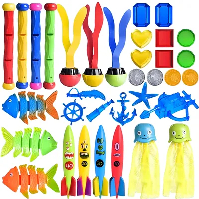 Produktbild von Tauchspielzeug Set für Kinder – Wassertorpedos, Tauchringe & Unterwasser-Schatzsuche