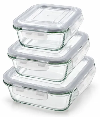 Immagine prodotto di Benza – Contenitori in vetro con coperchio – Set da 3 – 600, 870 e 1280 ml – Ermetici – Adatti per freezer, microonde e forno, Immagine generata dall'IA