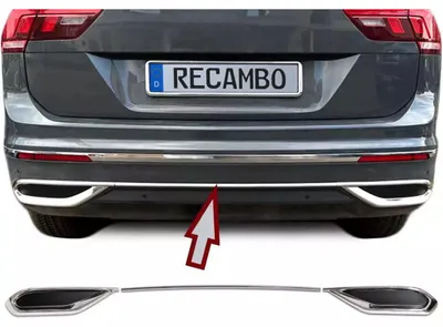 Obrázek produktu pro EDELSTAHL AUSPUFF ATTRAPPEN für VW Tiguan II + Allspace Facelift | BJ ab 2020&gt