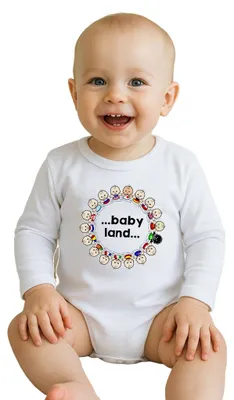 Immagine prodotto di Body per neonati con stampa "New Baby ...baby land...", taglia 56 (0-3 mesi)