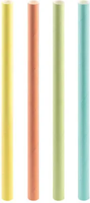 Produktbild von 600x Trinkhalme aus Papier für Bubble Tea pastellbunt Ø12mm 21cm