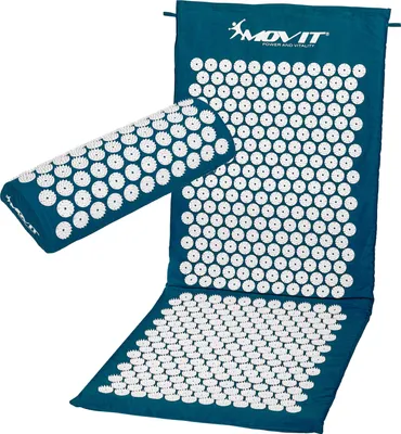 Zdjęcie produktu dla Mata do akupresury Movit®, model "ZHIYA" (130 x 50 x 2,5 cm) z poduszką, przetestowana pod kątem szkodliwych substancji, pokrowiec 100% bawełna, benzyna, mata do masażu