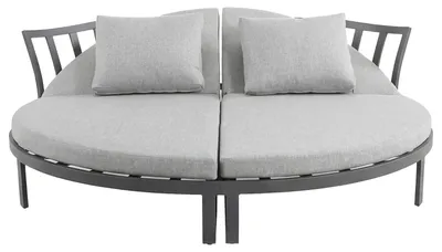 Produktbild von home24 Daybed - Aluminium / Webstoff - Grau